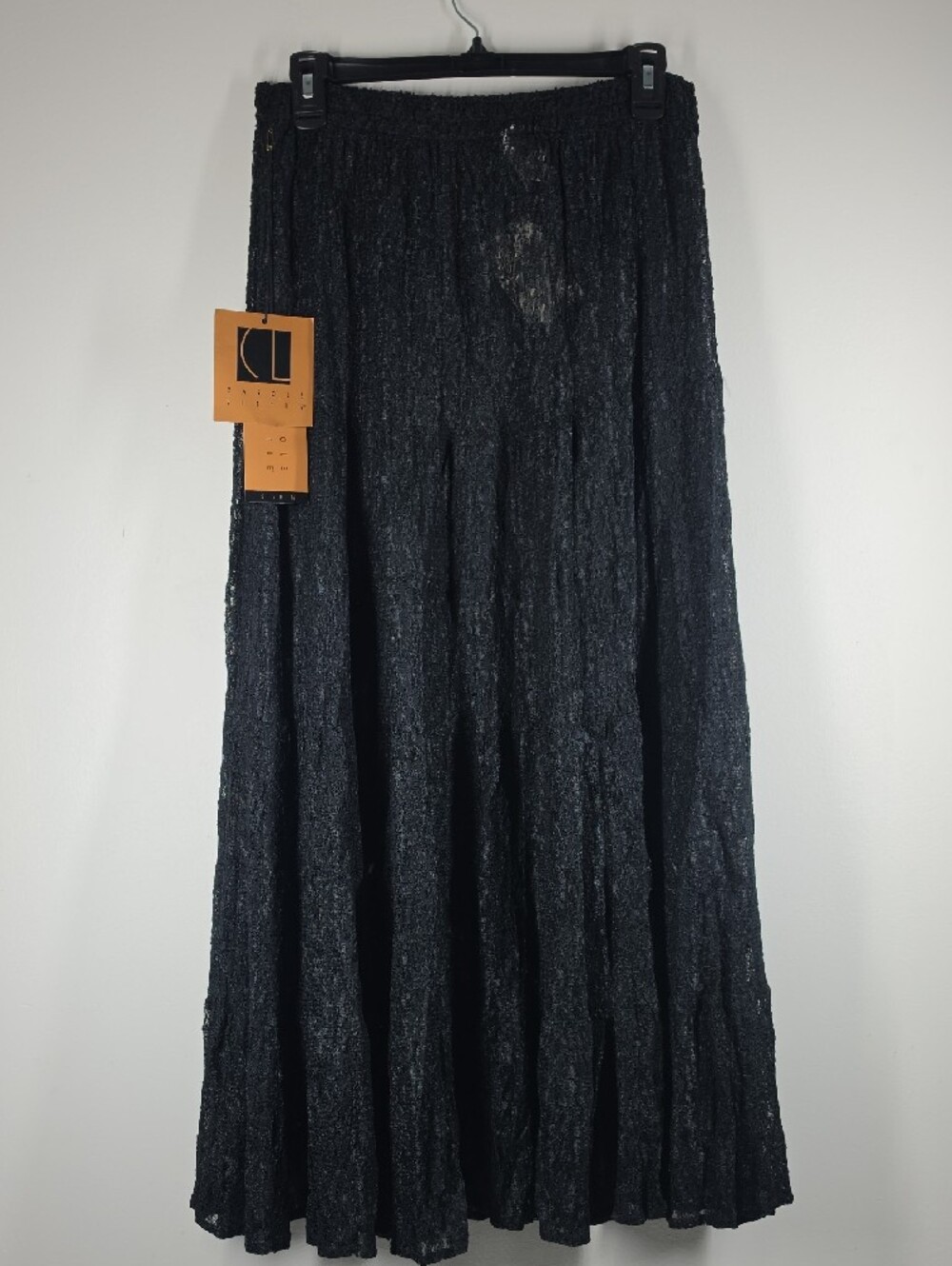 Carole Little Black Textured Lace Maxi Skirt Size 16 NWT - Picture 8 of 10